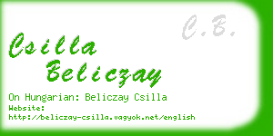 csilla beliczay business card